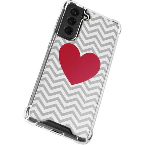 Chevron Heart Galaxy S21 FE Clear Case